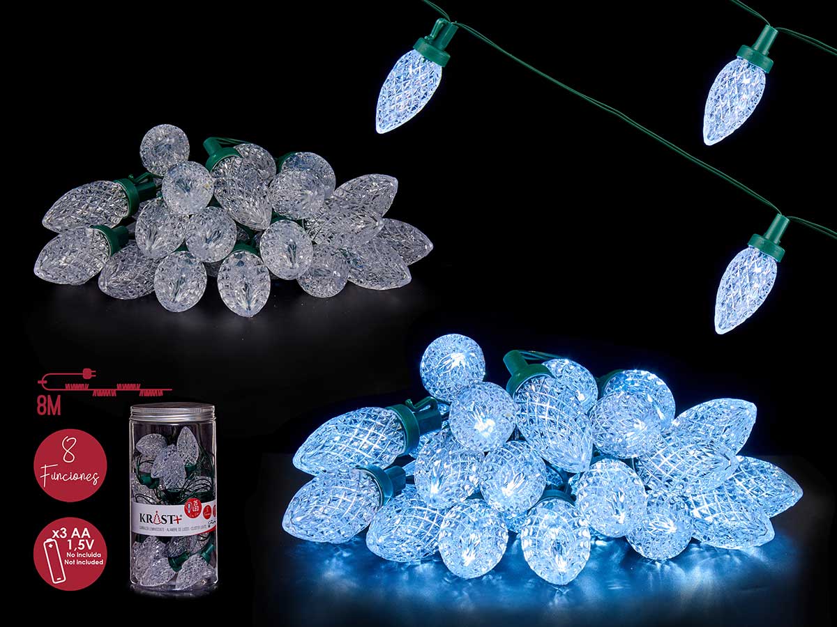Tira led 5m 25leds luz fria blanca ext 8 func