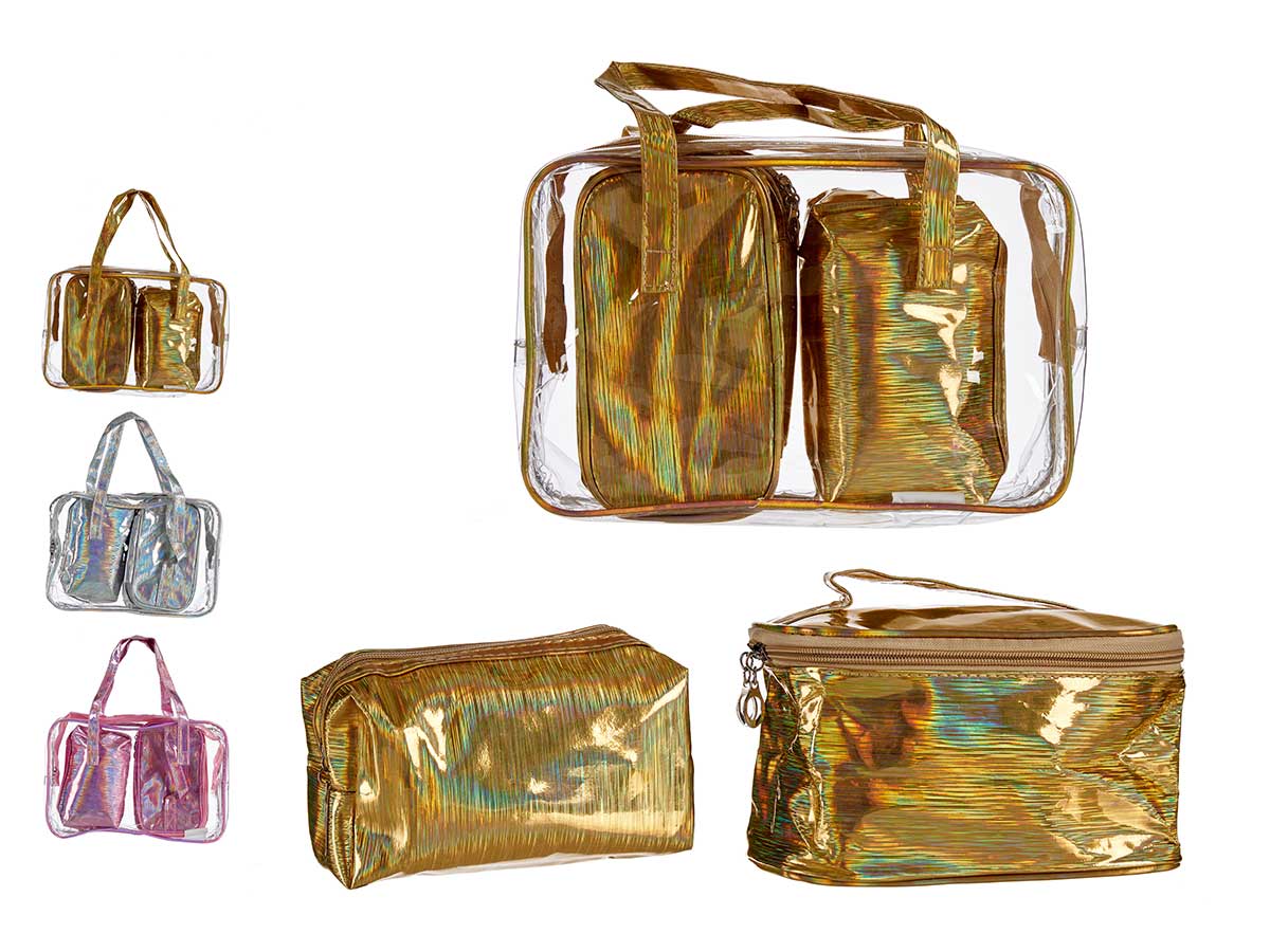 Set un bolso y dos neceseres surtido 3 colores