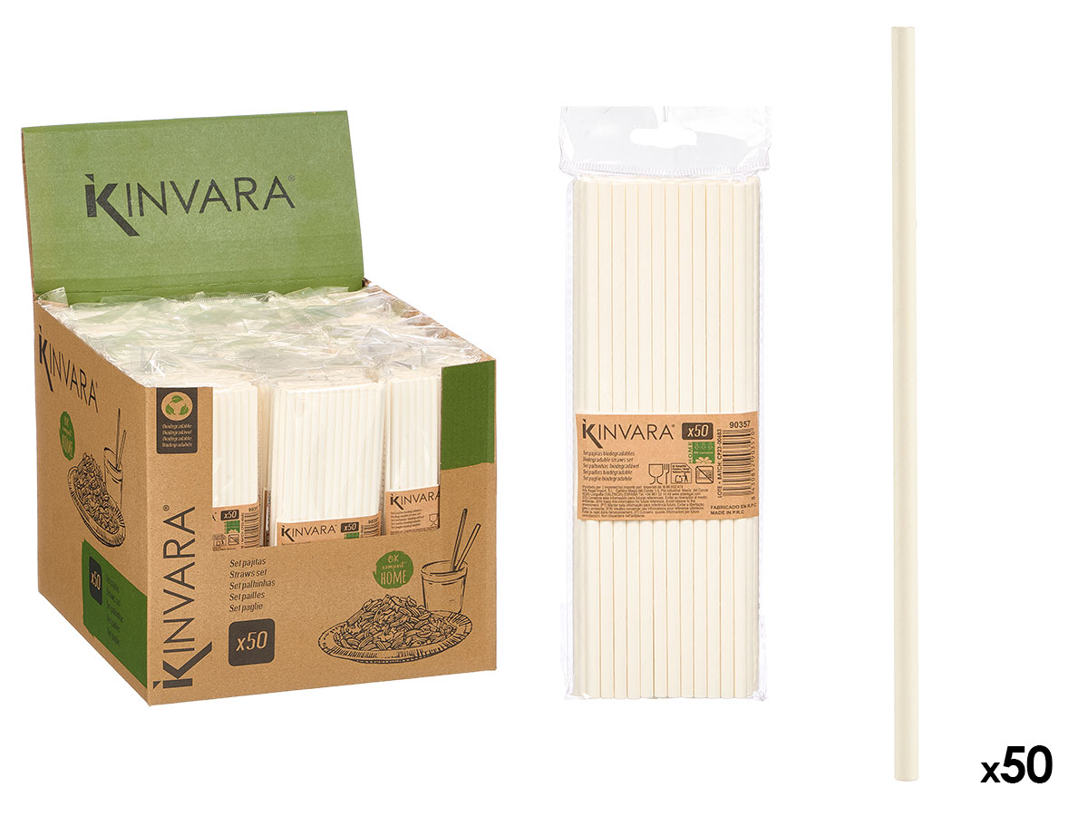 Set 50 pajitas papel