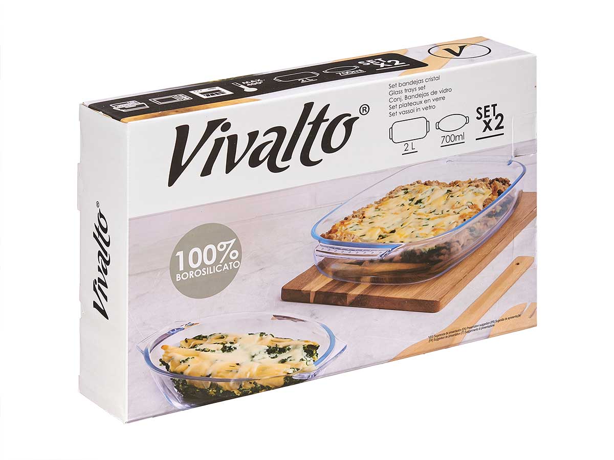 Set 2 bandejas borosilicato 700 2000ml - Imagen 3