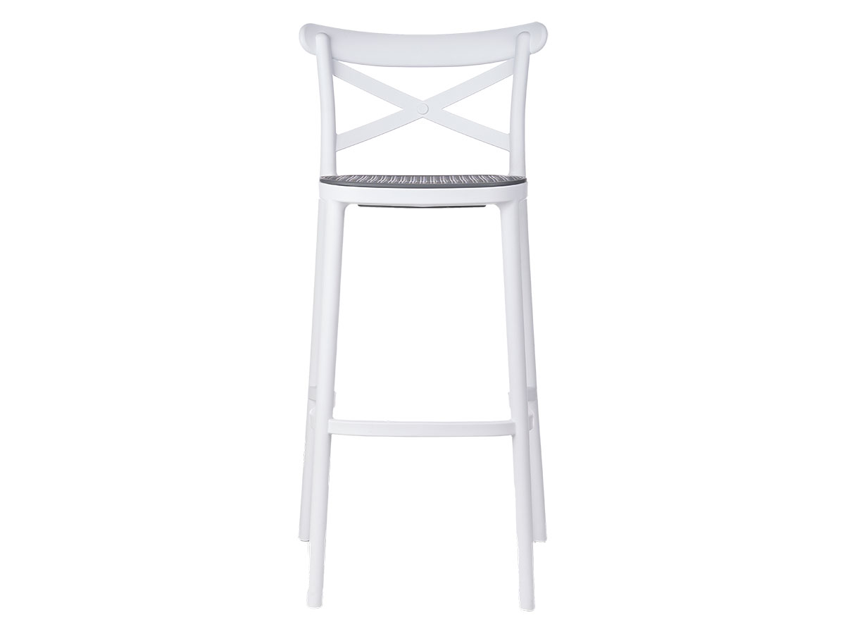 Taburete rattan plástico blanca gris - Imagen 4