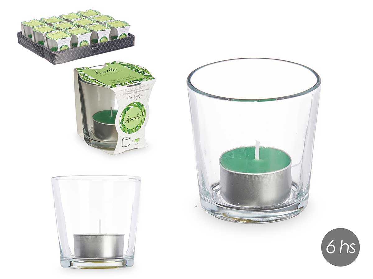 Portavela tealight bambu 6 horas