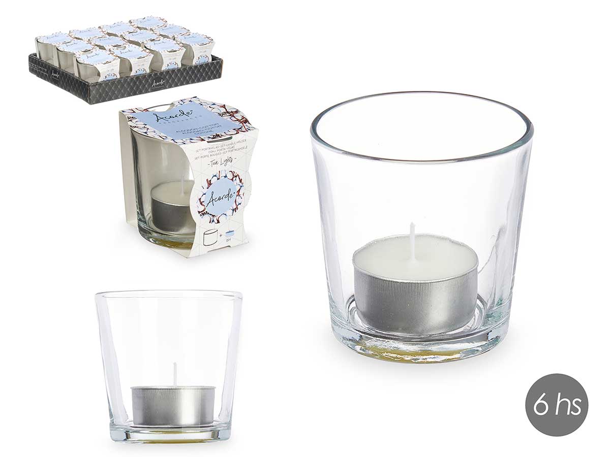 Portavela tealight algodon 6 horas