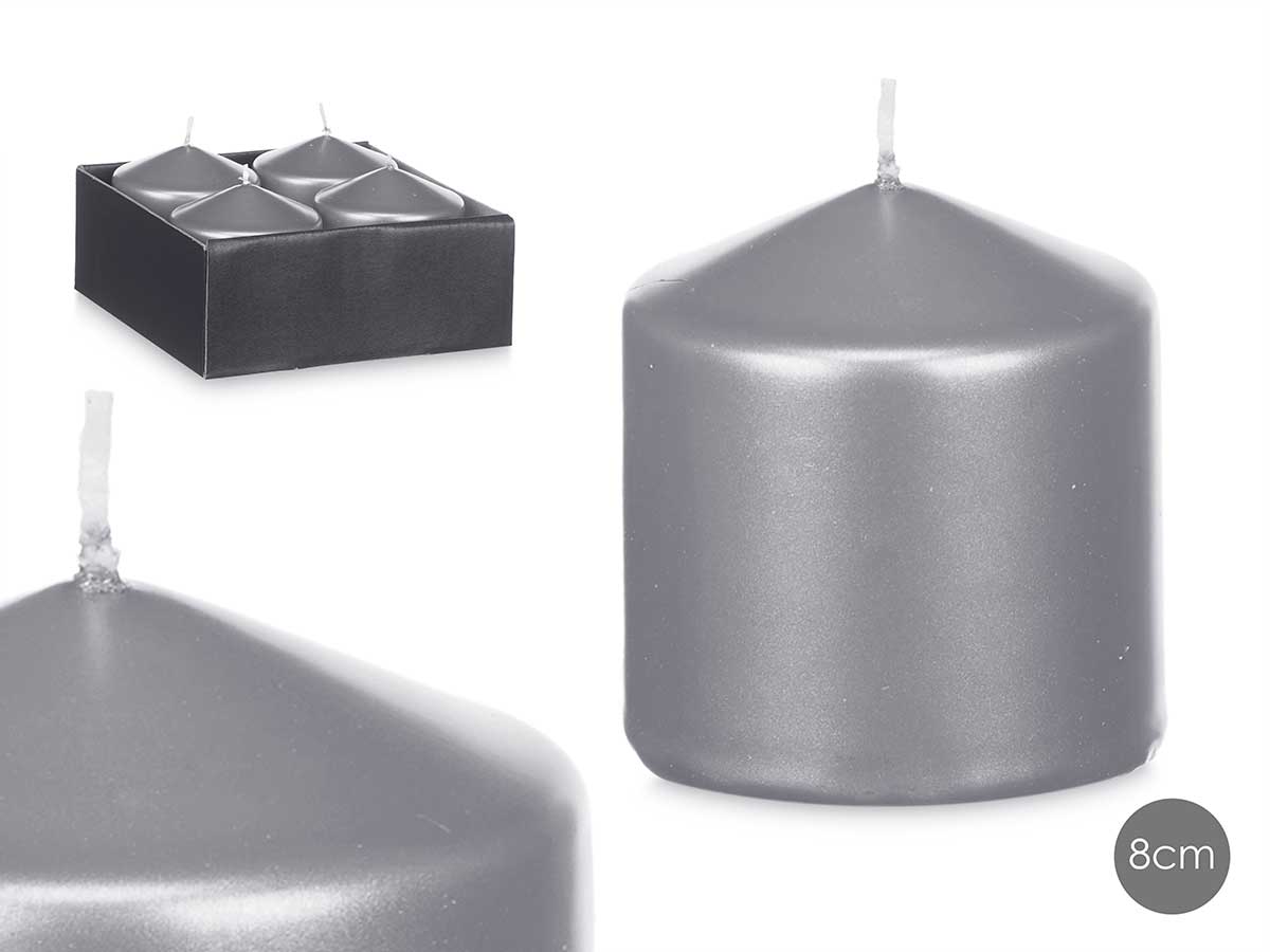 Vela taco plata 8cm