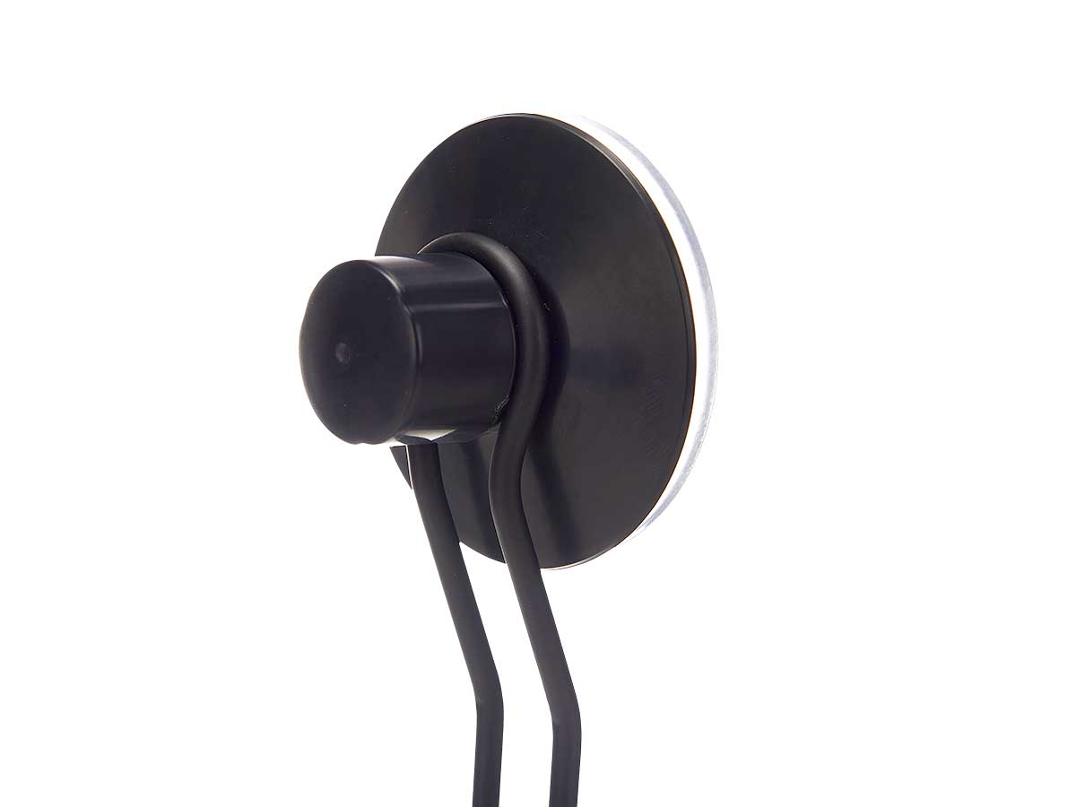 Soporte escobillero pared metal negro mate ventosa - Imagen 3