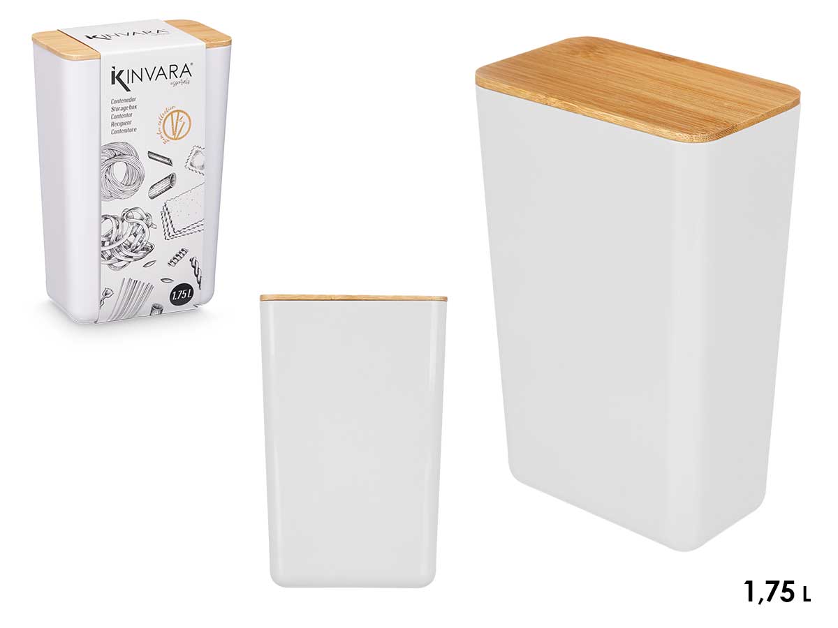 Tarro rectangular alto blanco 1,75l