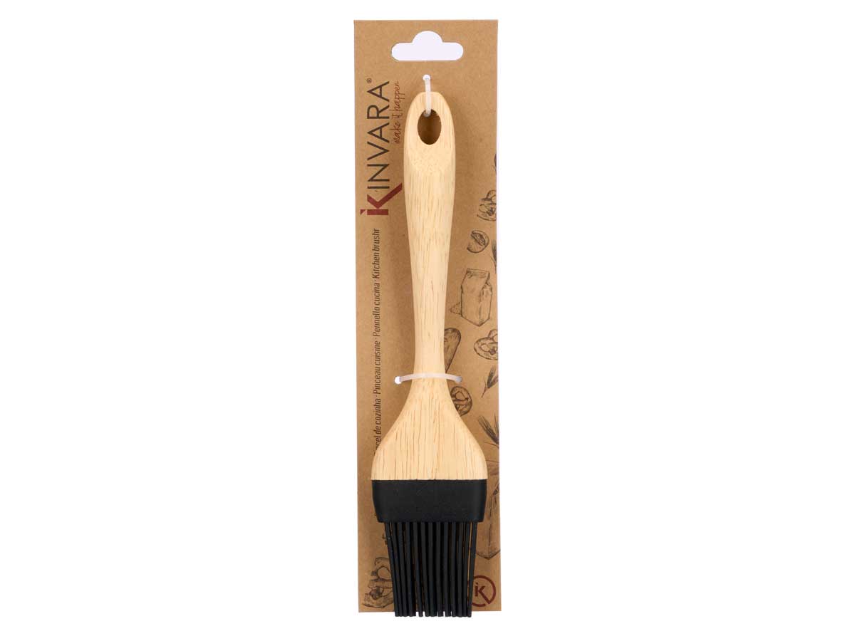 Pincel silicona negra con mango madera - Imagen 3