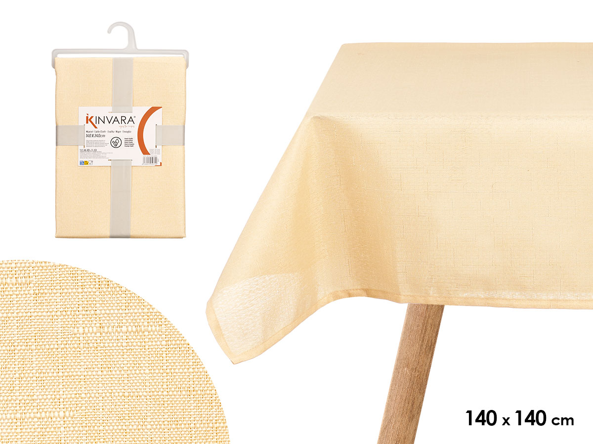 Mantel poliester 140x140cm beige