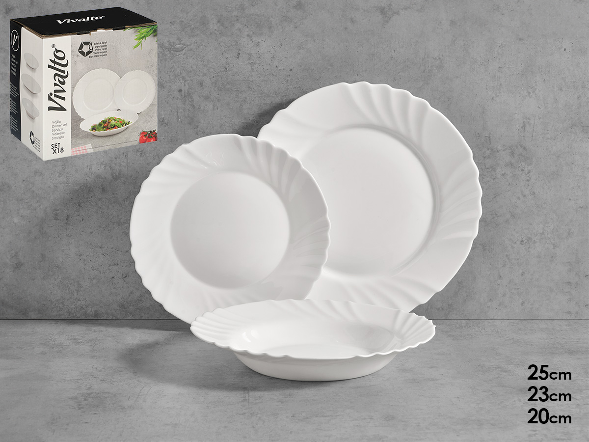 Set vajilla relieve opal 18pzs