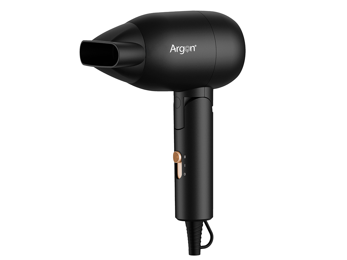 Secador pelo negro dorado mate plegable 1500w - Imagen 2