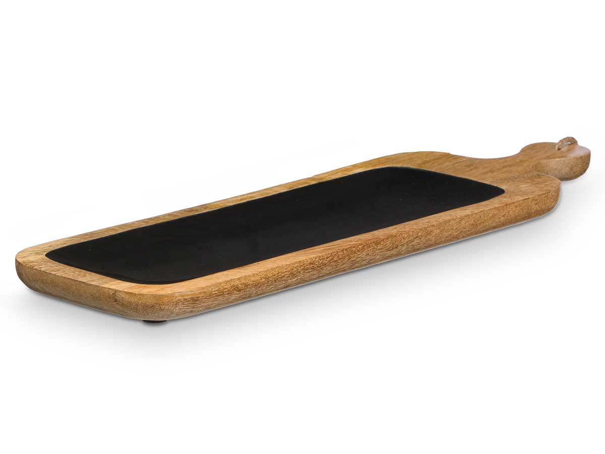 Bandeja rectangular asa madera mango negro - Imagen 2