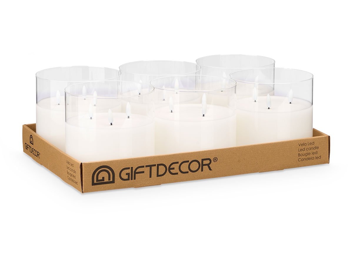Vela led 3 luces vaso cristal - Imagen 3