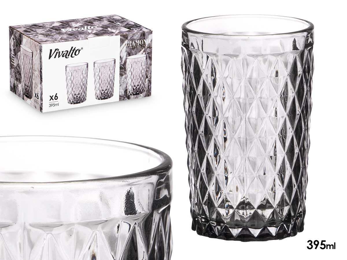Vaso diamante gris 395 ml