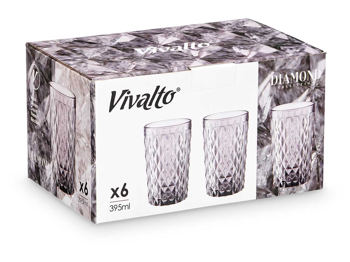 Vaso diamante gris 395 ml - Imagen 3