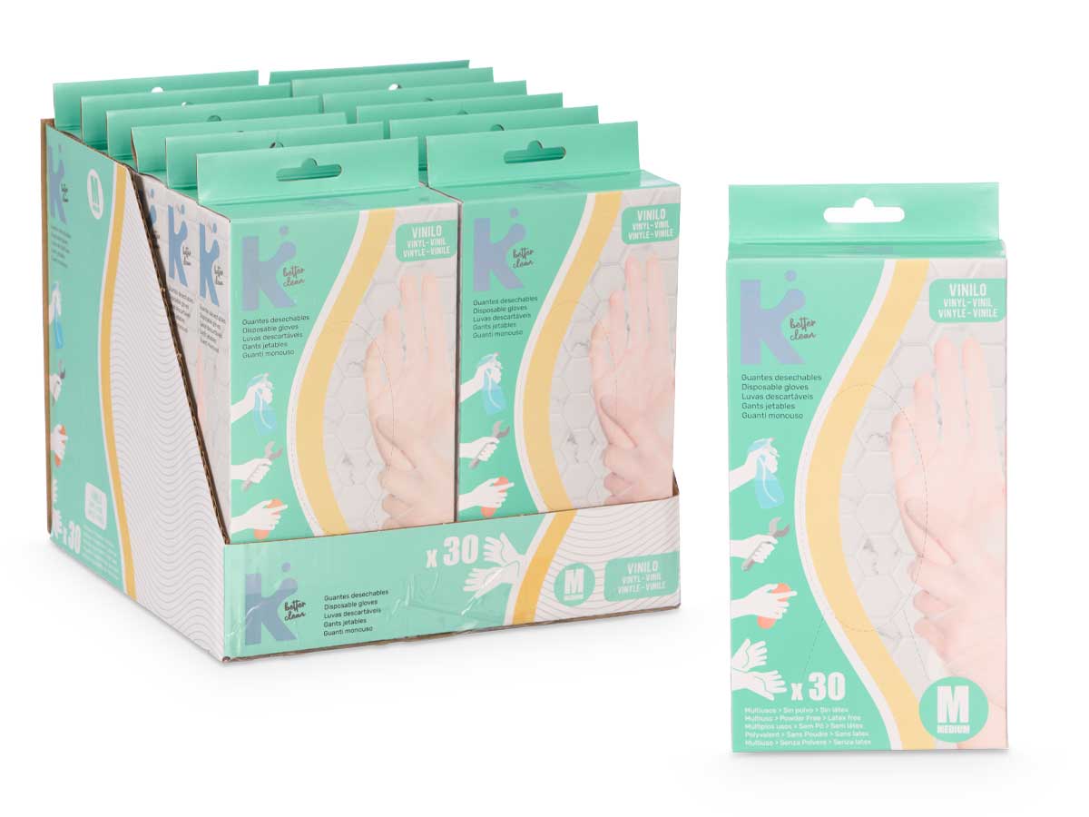 Set 30 guantes vinilo talla m - Imagen 2