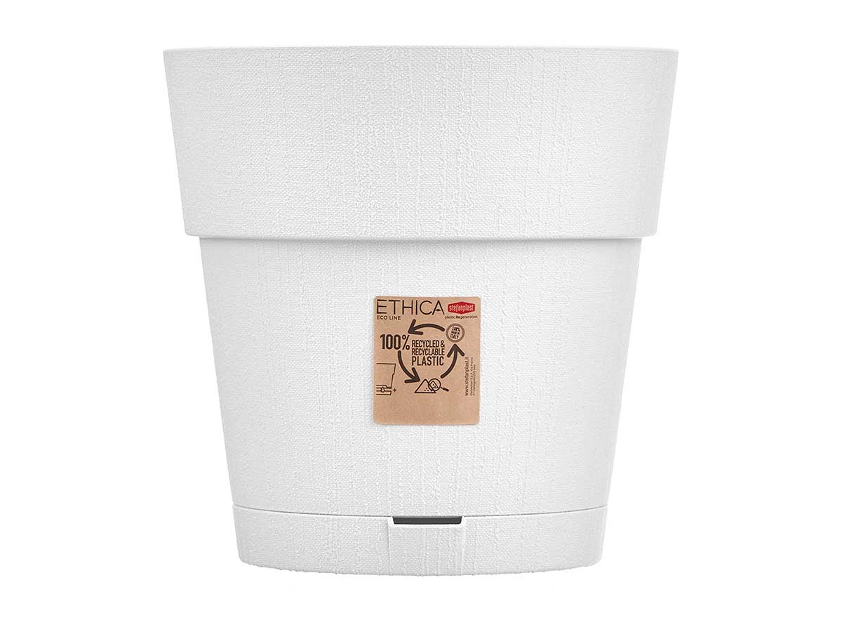 Maceta plastico 25 cm ethica blanca - Imagen 3