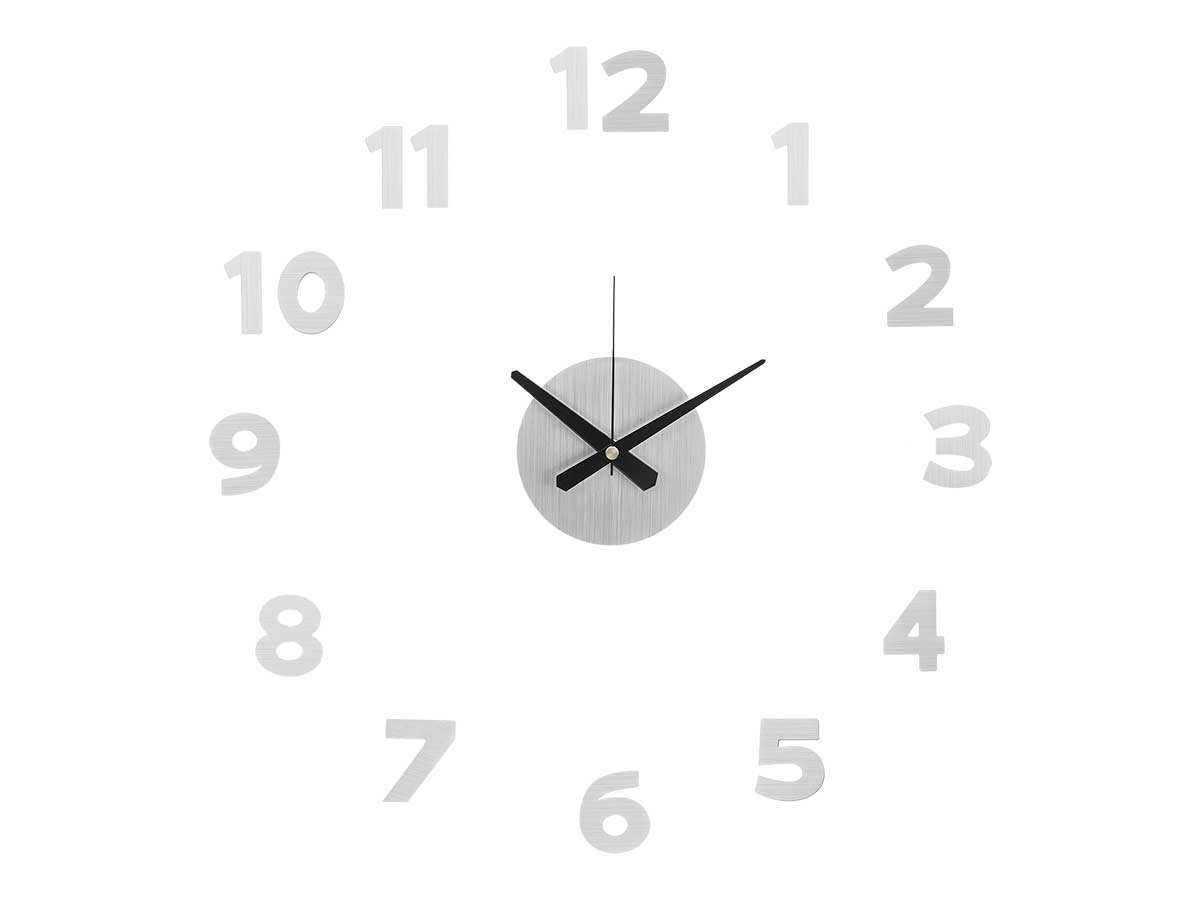 Reloj pegatina 35 cm numeros satinado plata - Imagen 2