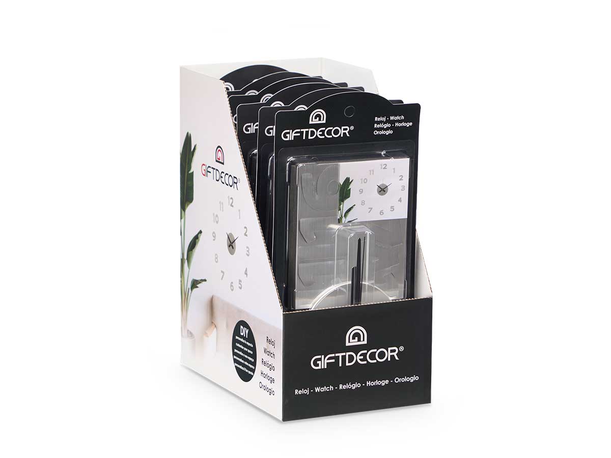 Reloj pegatina 35 cm numeros satinado plata - Imagen 3