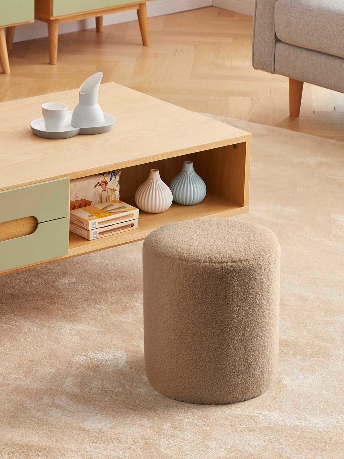 Puff borreguito peq beige - Imagen 4