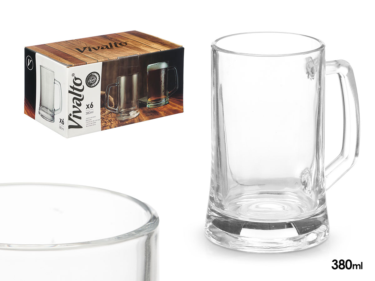 Jarra cerveza 380 ml con asa