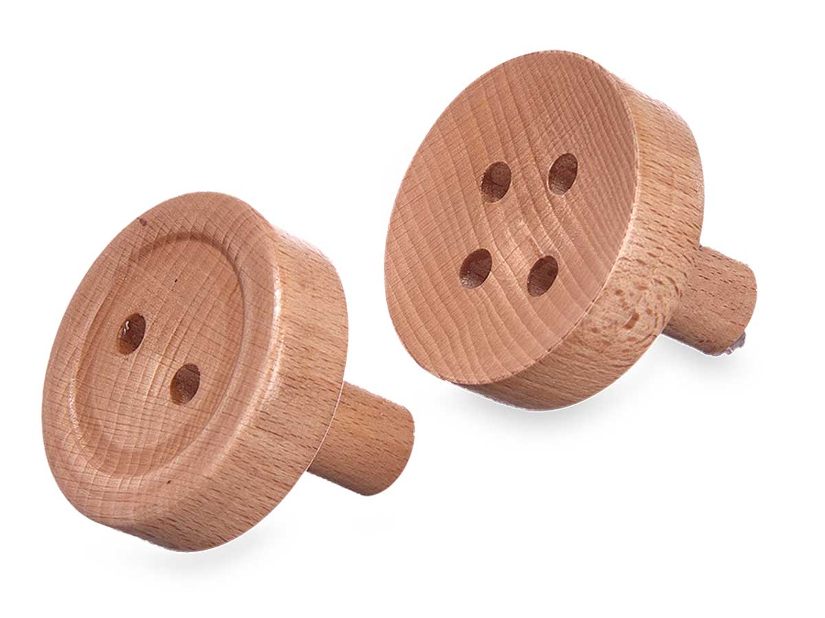 Set 2 perchas madera color natural - Imagen 2