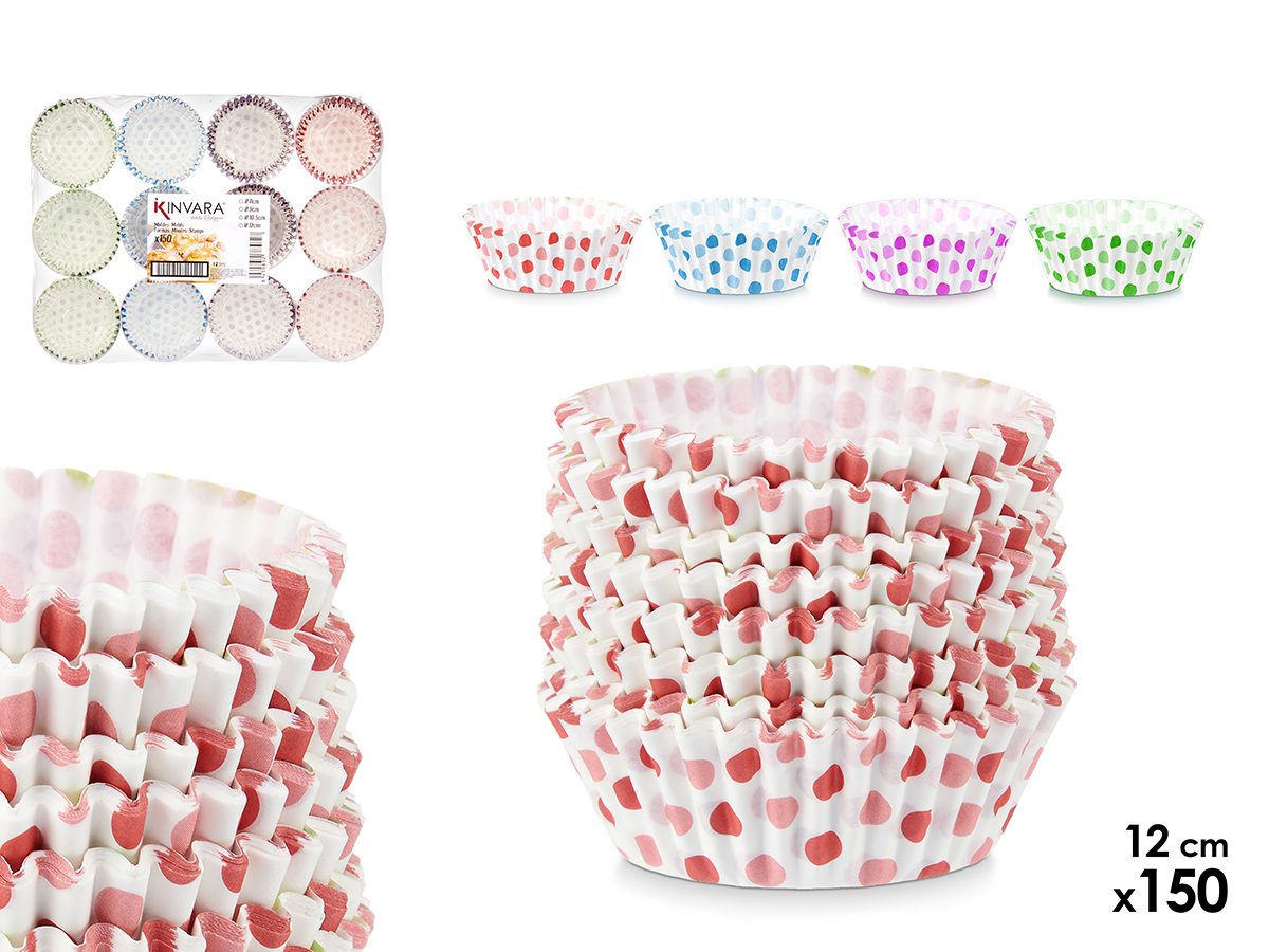 Set 150 moldes papel puntos 12cm surt 4