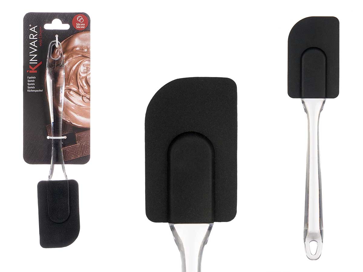 Espatula silicona cocina transparente negro