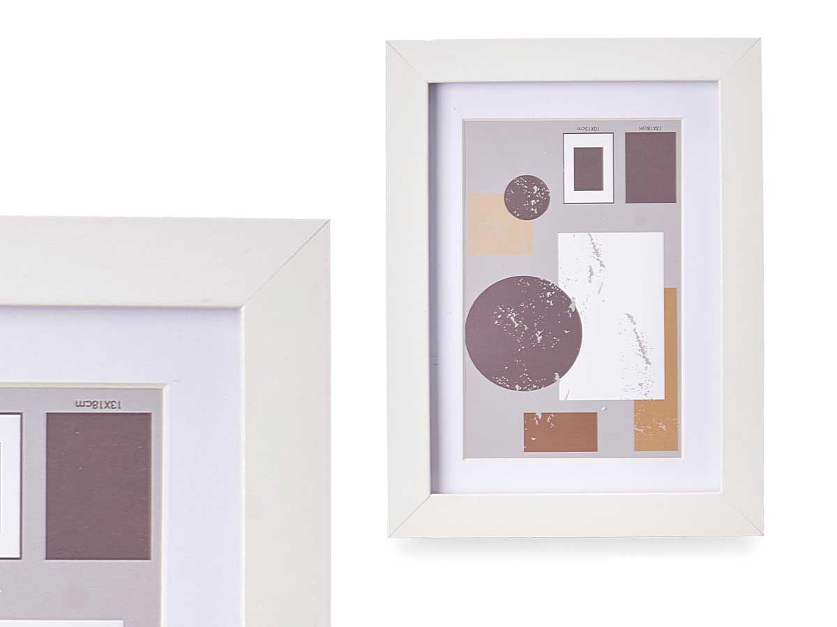 Portafoto pared madera paspartu 10x15cm blanco - Imagen 2