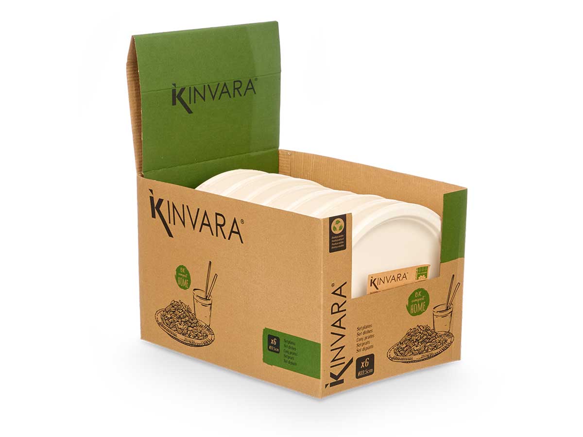 Set 6 plato llano biodegradable med - Imagen 2
