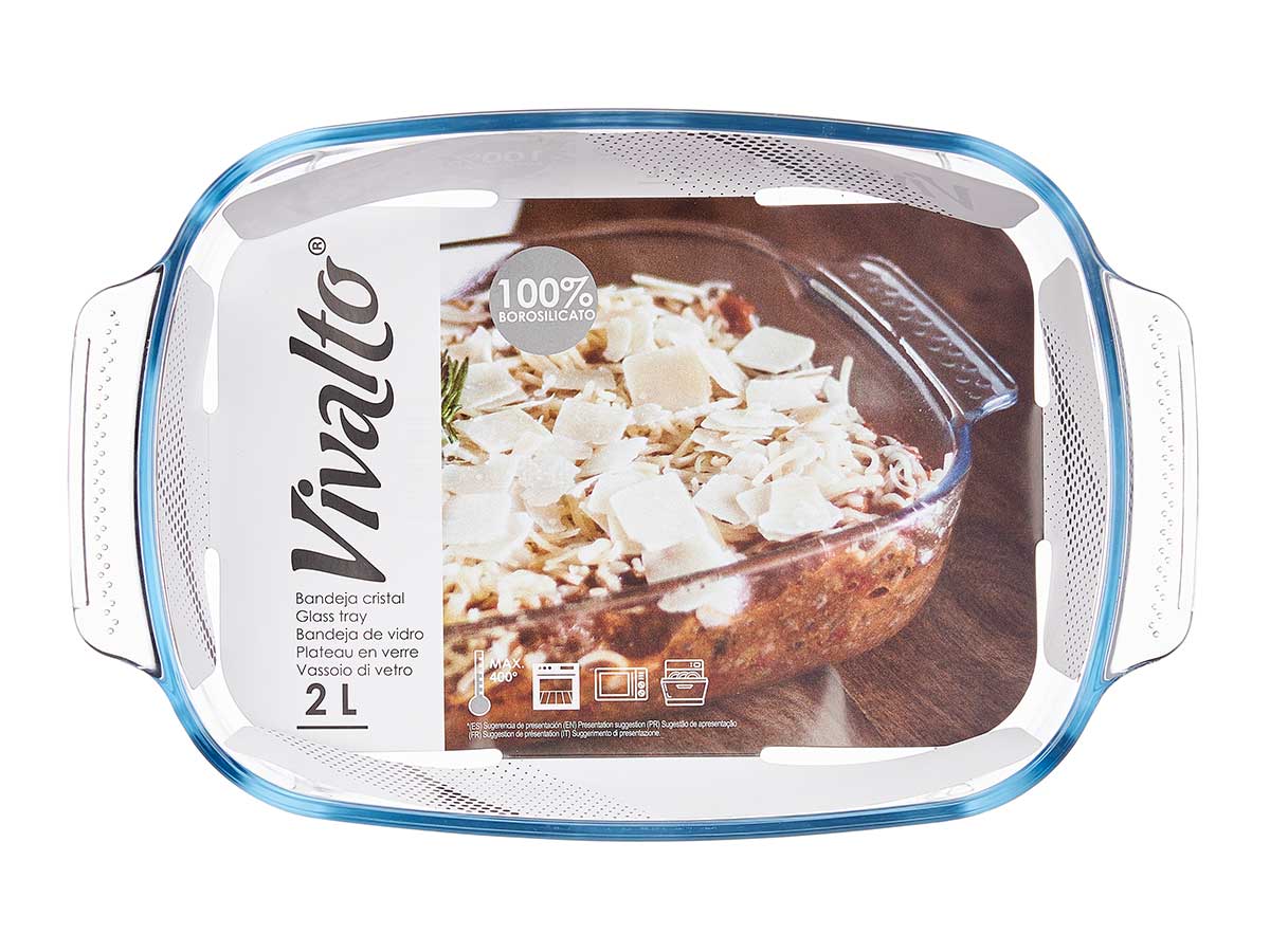 Bandeja borosilicato rectangular asas 2000ml - Imagen 3
