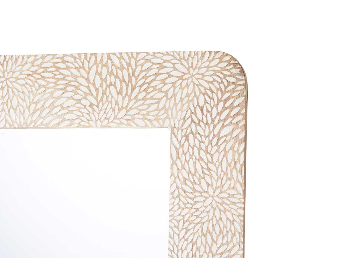 Espejo 60 x 90 cm hojas natural blanco - Imagen 3