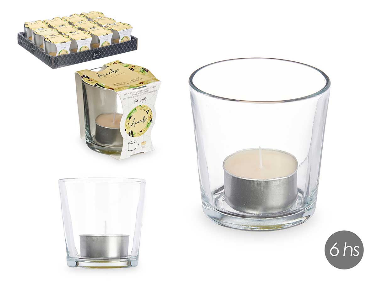 Portavela tealight vainilla 6 horas