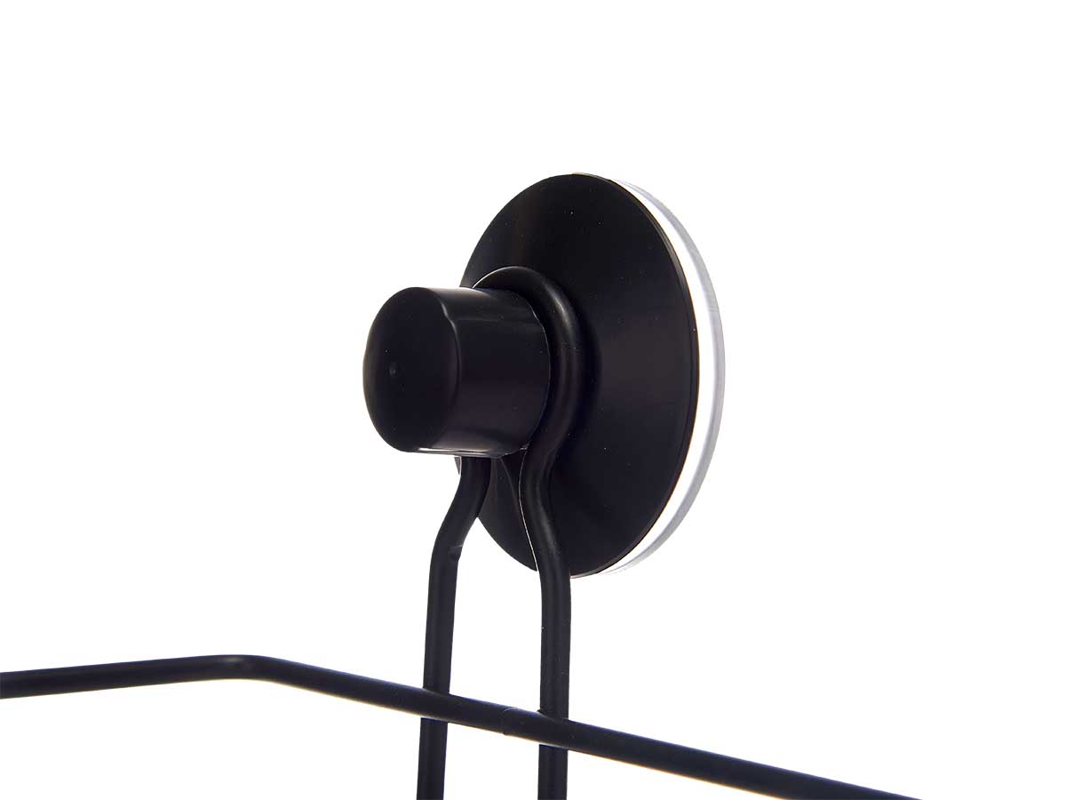 Soporte ducha metal negro rectang bajo ventosa - Imagen 3