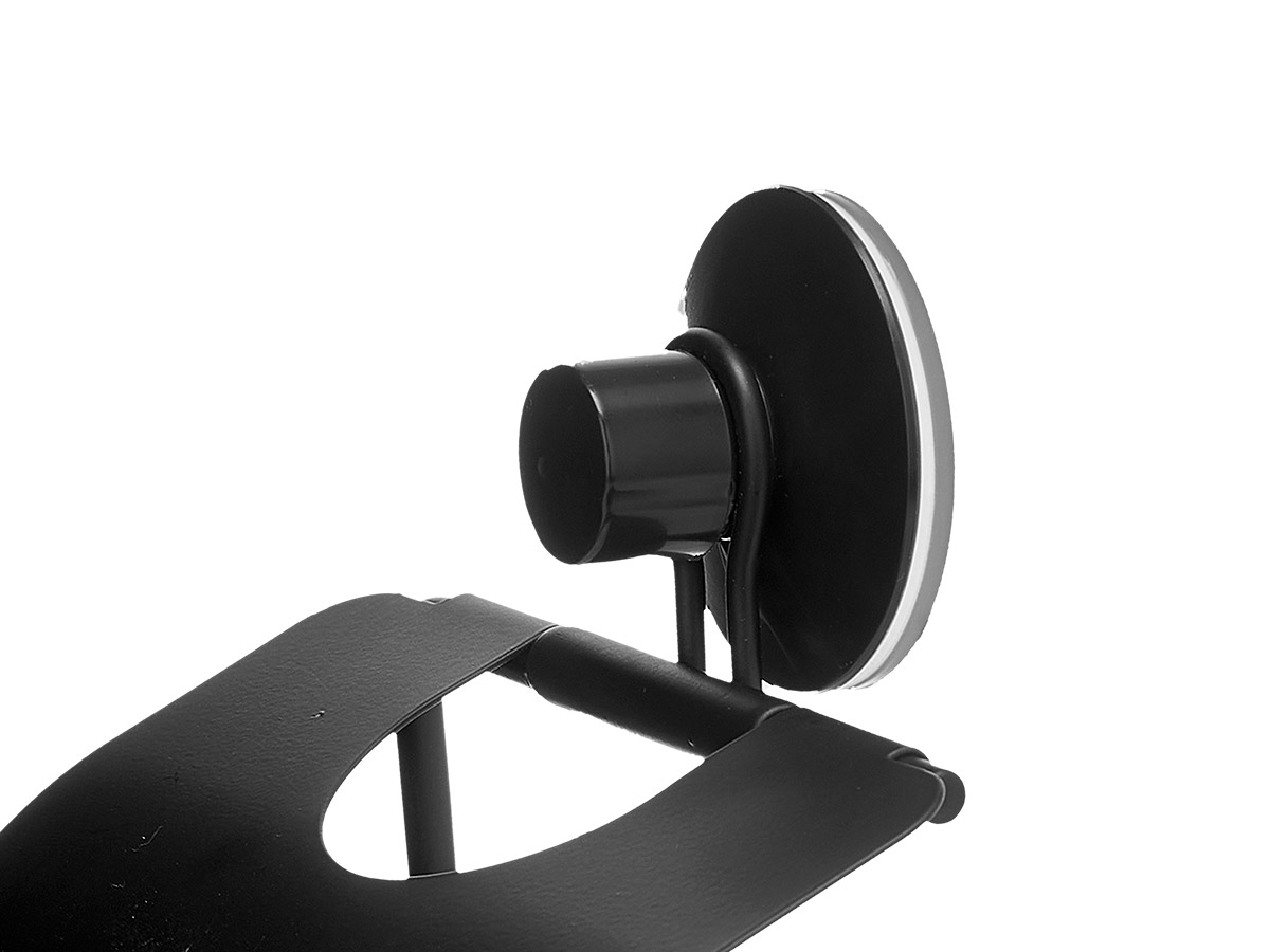 Portarrollo metal negro mate tapa ventosa - Imagen 4