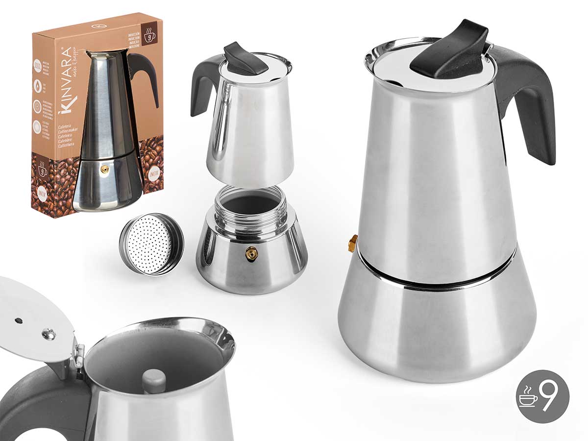 Cafetera induccion jarra 9 tazas acero