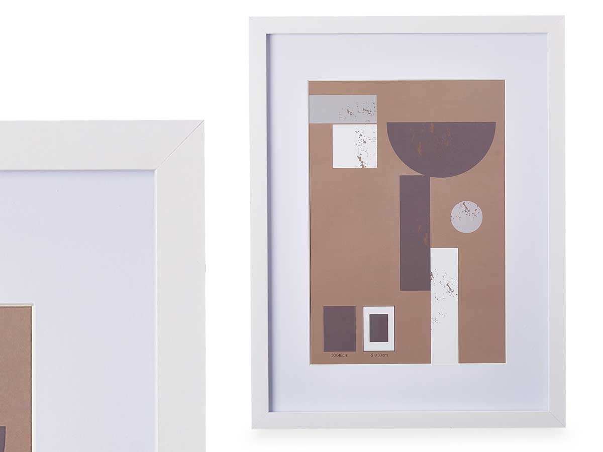 Portafoto pared madera paspartu 21x30cm blanco - Imagen 2