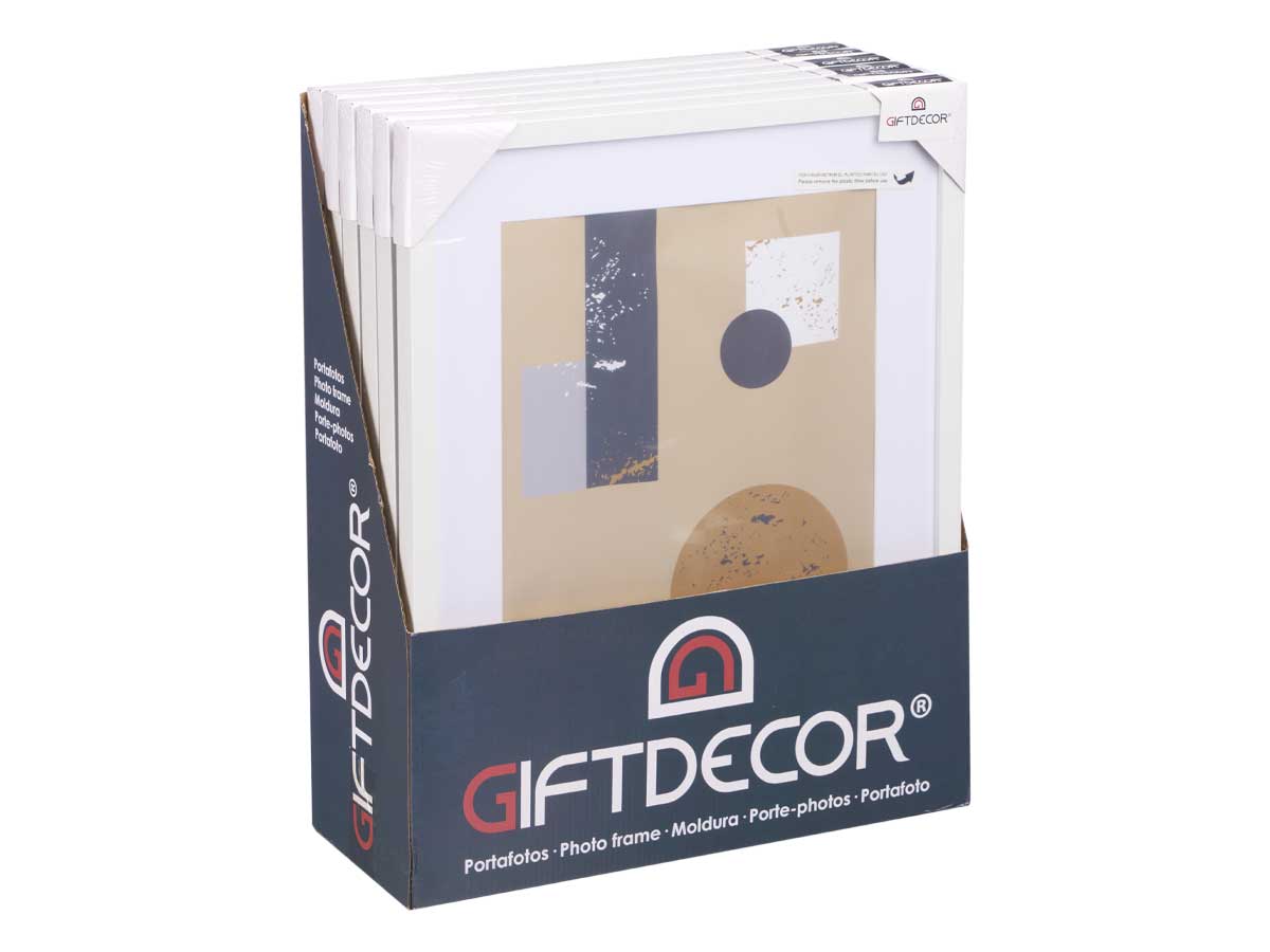 Portafoto pared madera paspartu 30x40cm blanco - Imagen 3