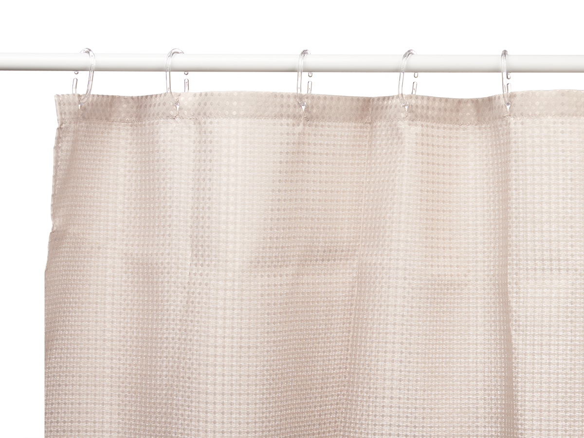 Cortina baño poliester beige puntos 180x180cm - Imagen 4
