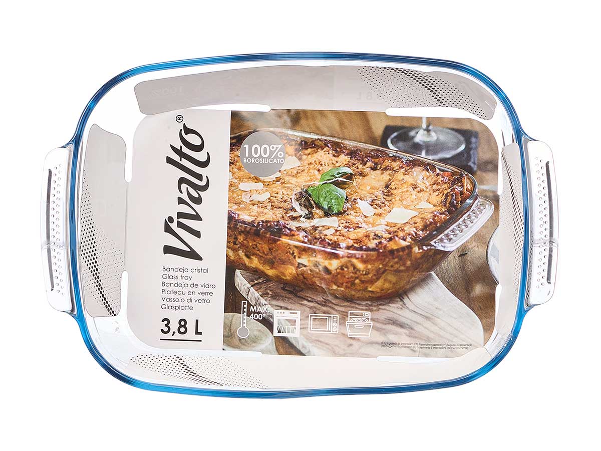 Bandeja borosilicato rectangular asas 3800ml - Imagen 3